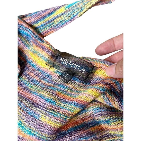 4SI3NNA Kristina‎ Knit Wrap Crop Top Pink Multi Size S - Picture 6 of 8